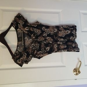 Ruffle, fitted top women sz S black